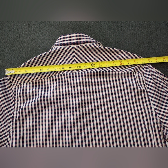 Johnston & Murphy Men's Purple White Plaid Button down Shirt Size M - Picture 8 of 11